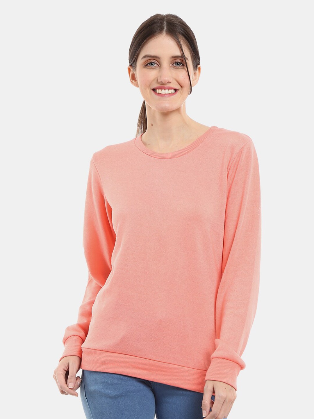 

V-Mart Women Wool Round Neck Sweatshirt, Pink