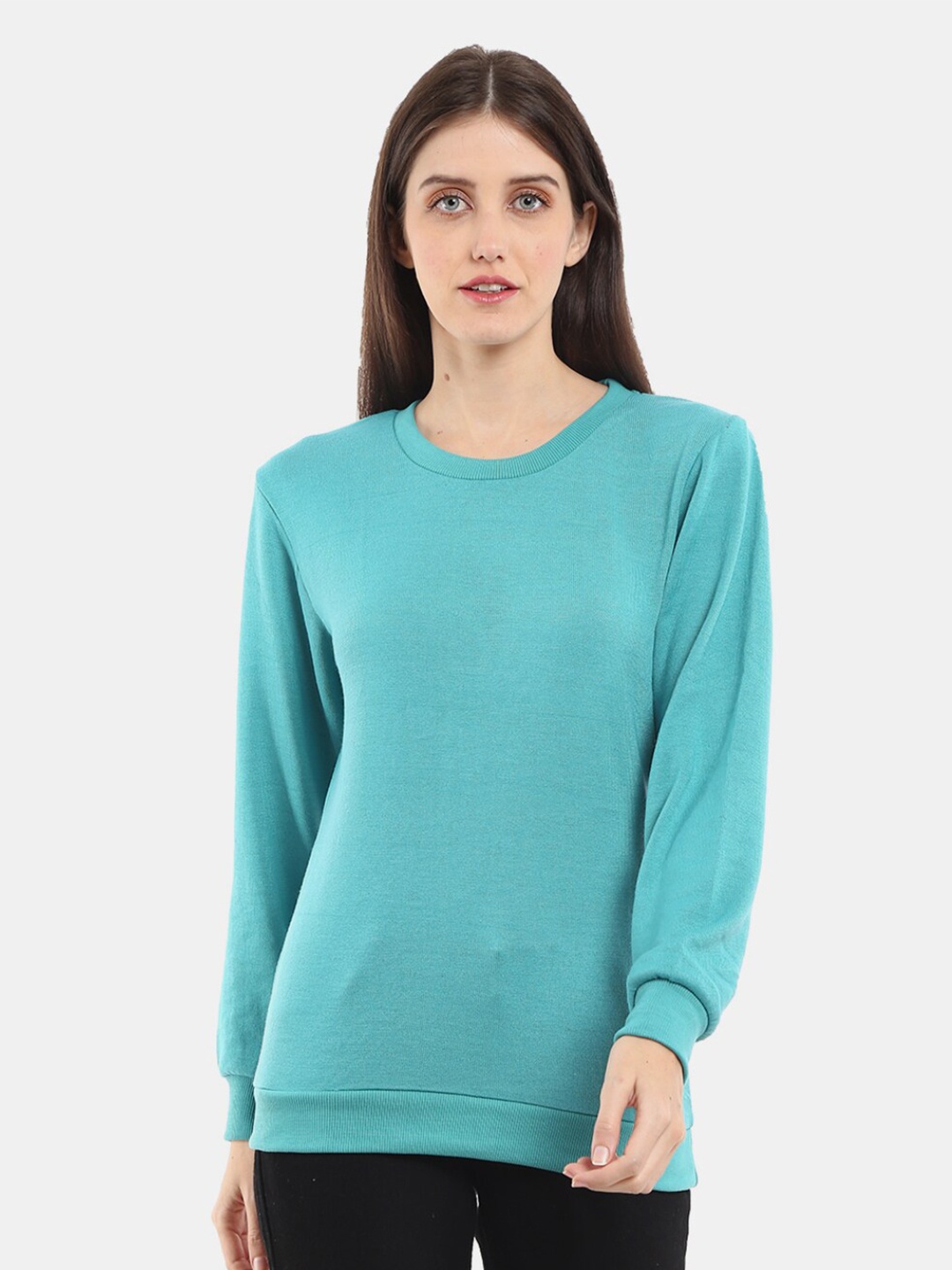 

V-Mart Women Round Neck Sweatshirt, Teal