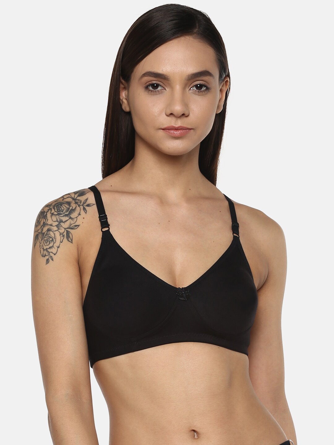 

Leading Lady Non-Wired Non-Padded Seamless Cotton Bra NEW-COOL-BLK-1, Black