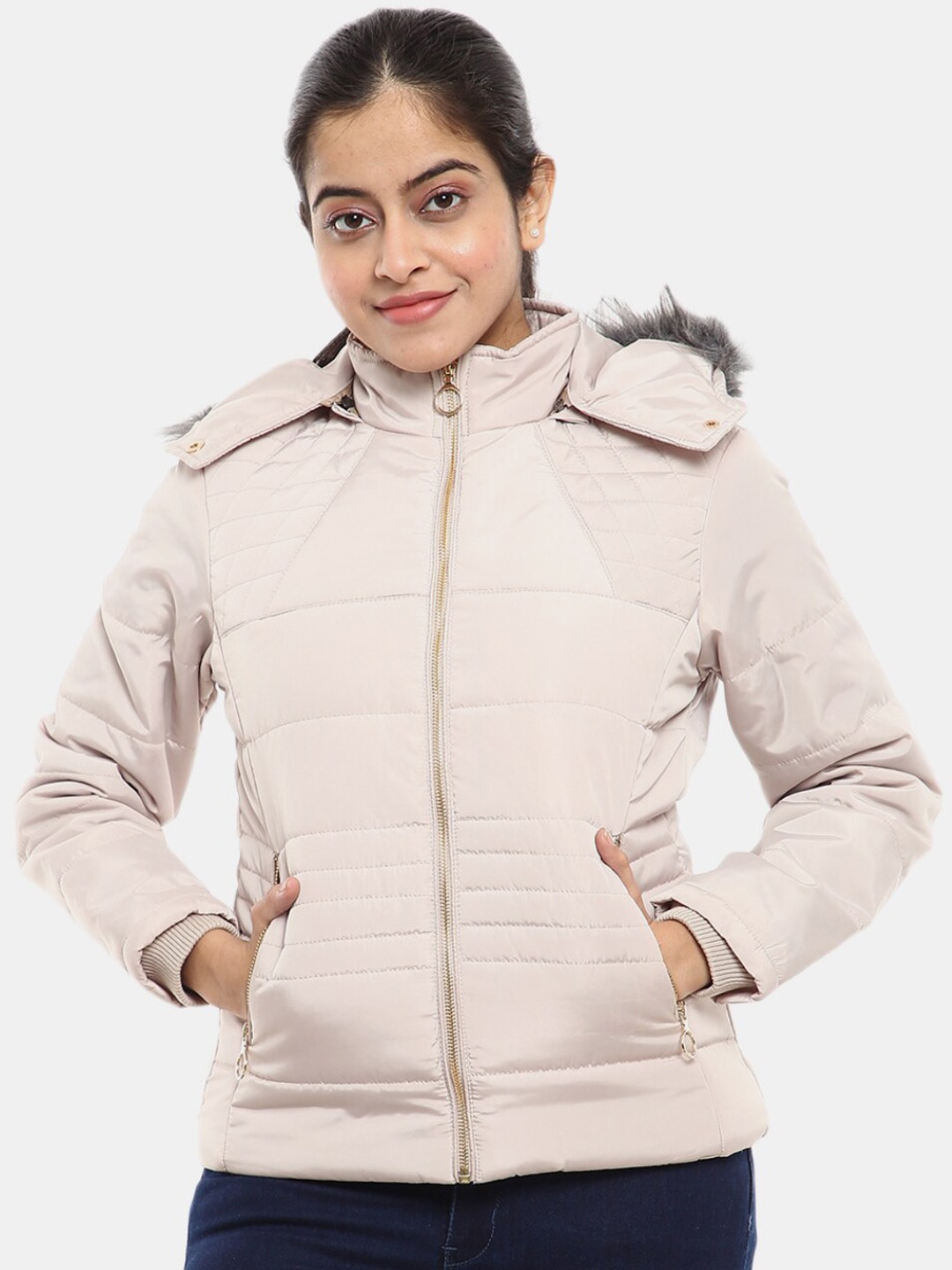 

V-Mart Women Cotton Lightweight Outdoor Parka Jacket, Beige