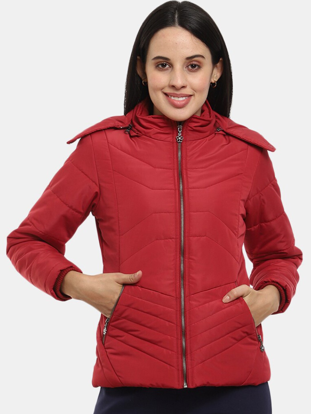 

V-Mart Women Lightweight Cotton Outdoor Puffer Jacket, Maroon