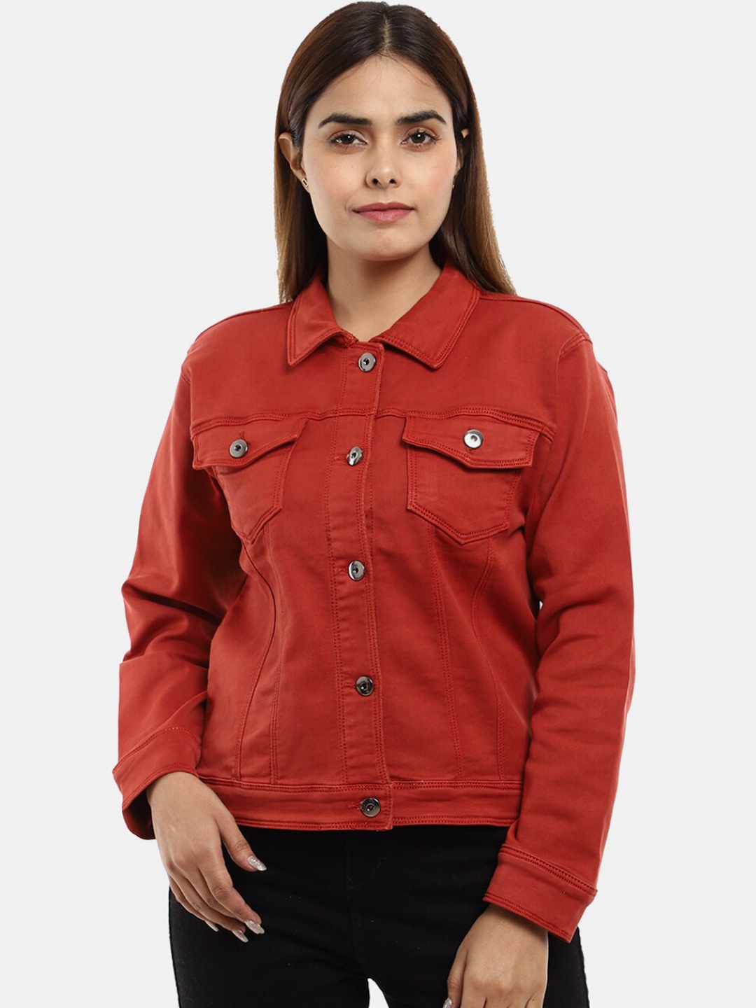 

V-Mart Women Lightweight Cotton Outdoor Tailored Jacket, Rust