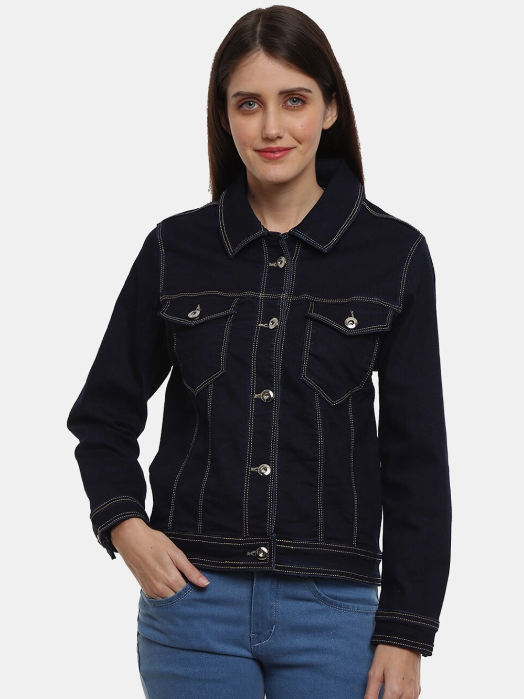 

V-Mart Women Lightweight Denim Jacket, Blue