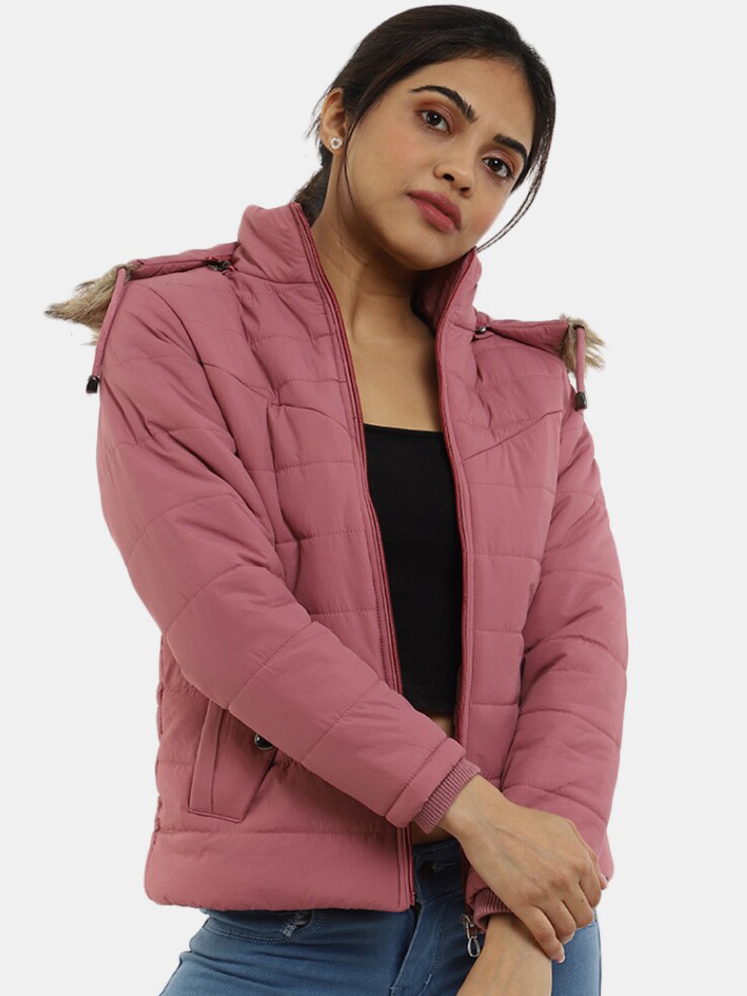

V-Mart Women Lightweight Outdoor Parka Jacket, Pink