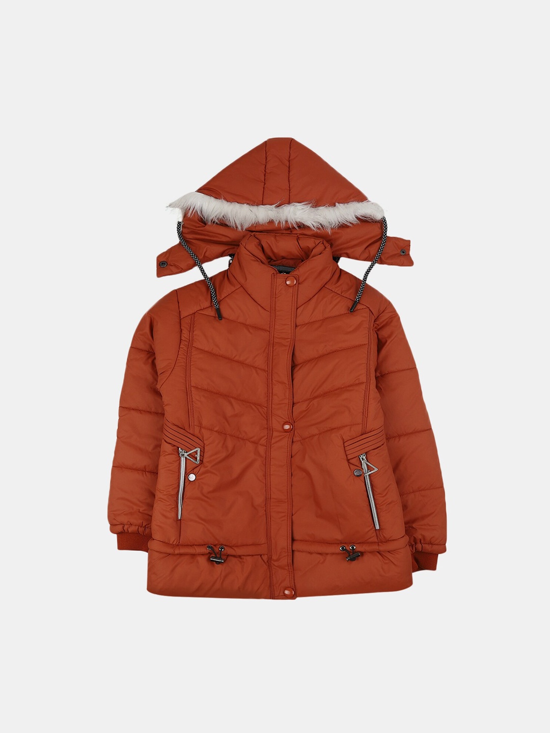 

V-Mart Girls Lightweight Cotton Outdoor Parka Jacket, Brown