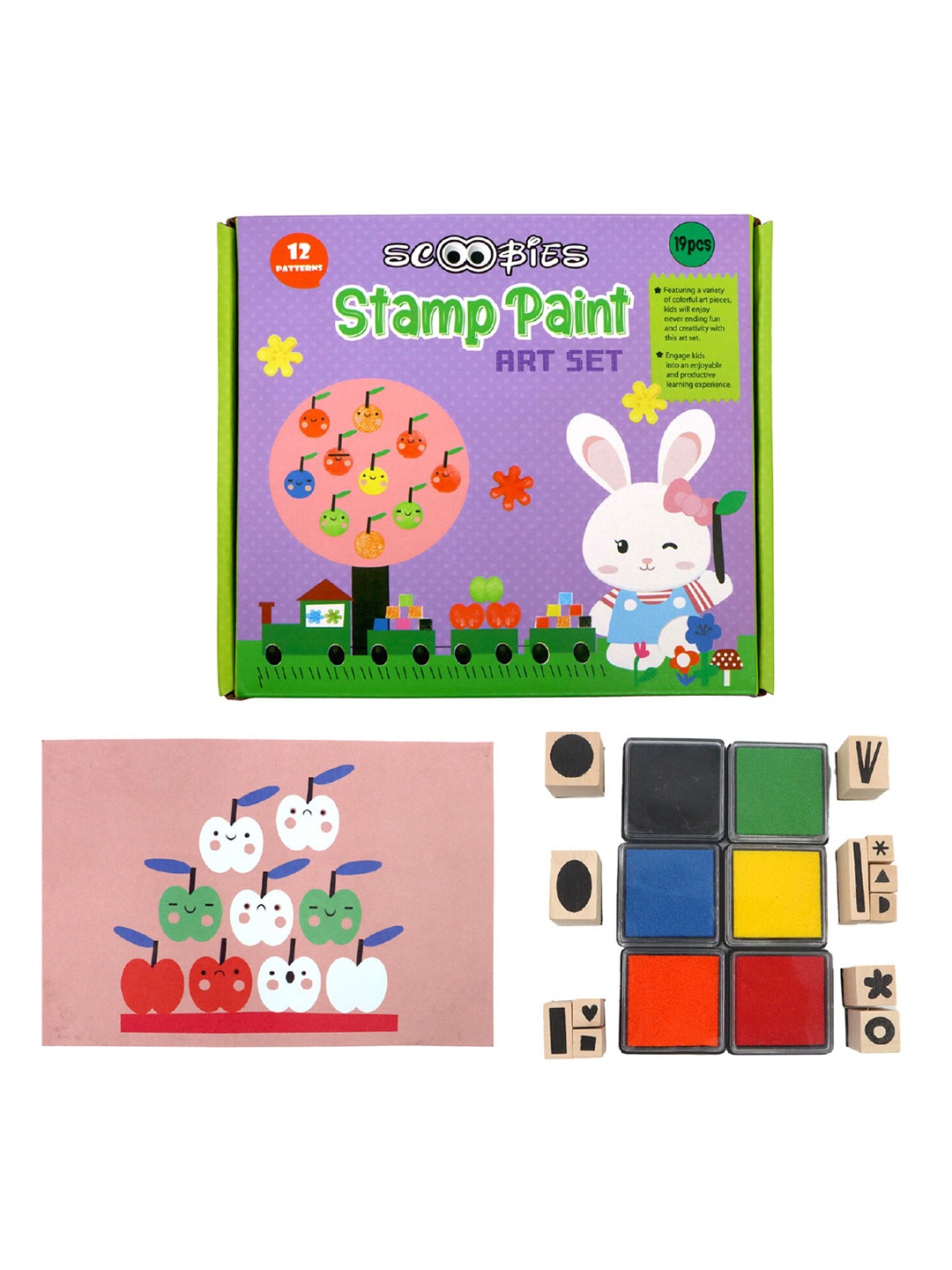 

SCOOBIES Kids Printed Stamp Paint Art Set, Blue