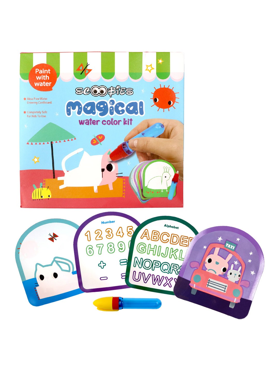 

SCOOBIES Kids Printed Magic Water Coloring Kit, Blue