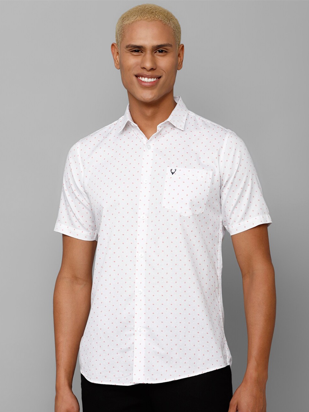 

Allen Solly Men Slim Fit Printed Casual Shirt, White