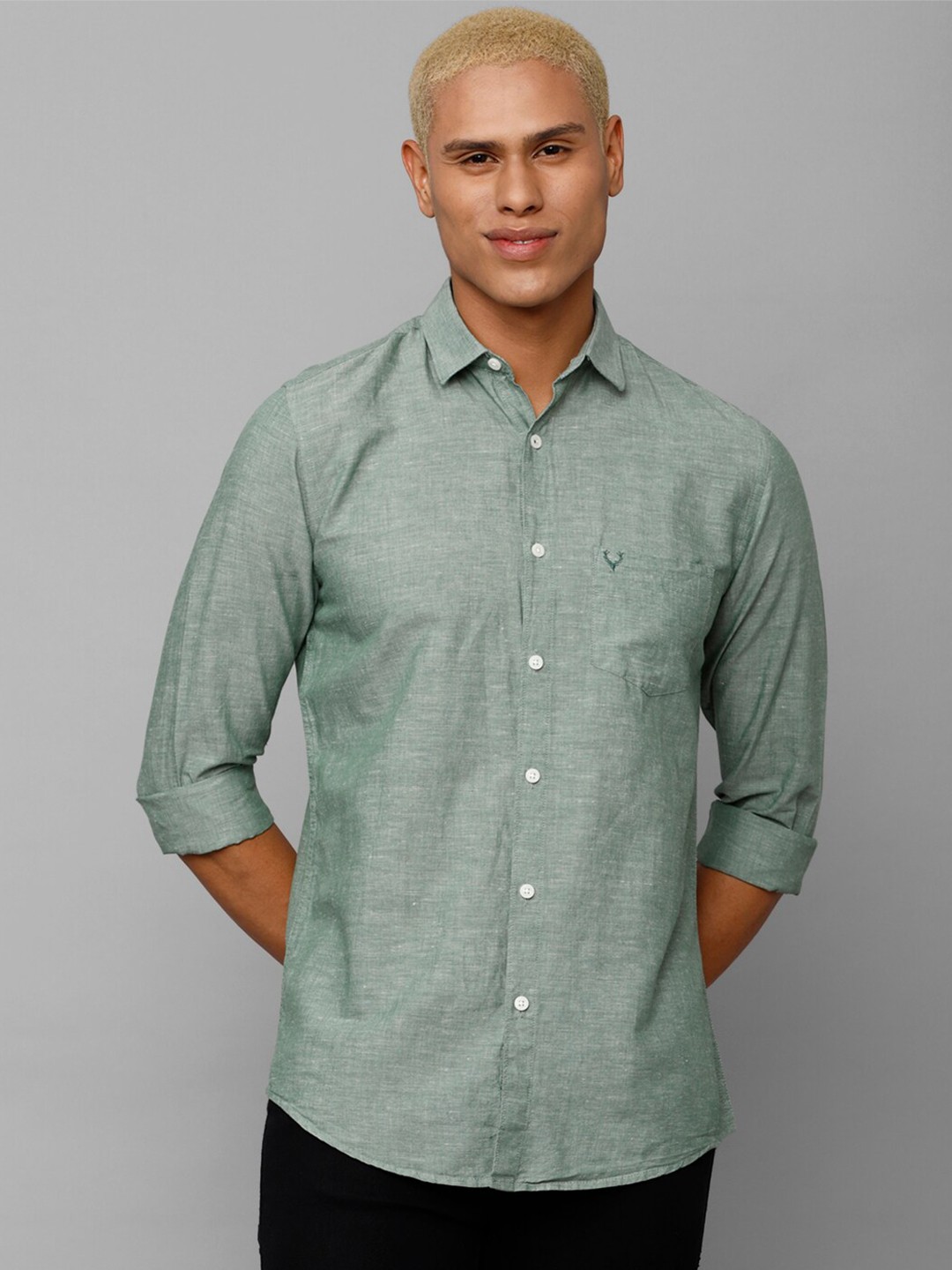 

Allen Solly Men Slim Fit Casual Shirt, Green