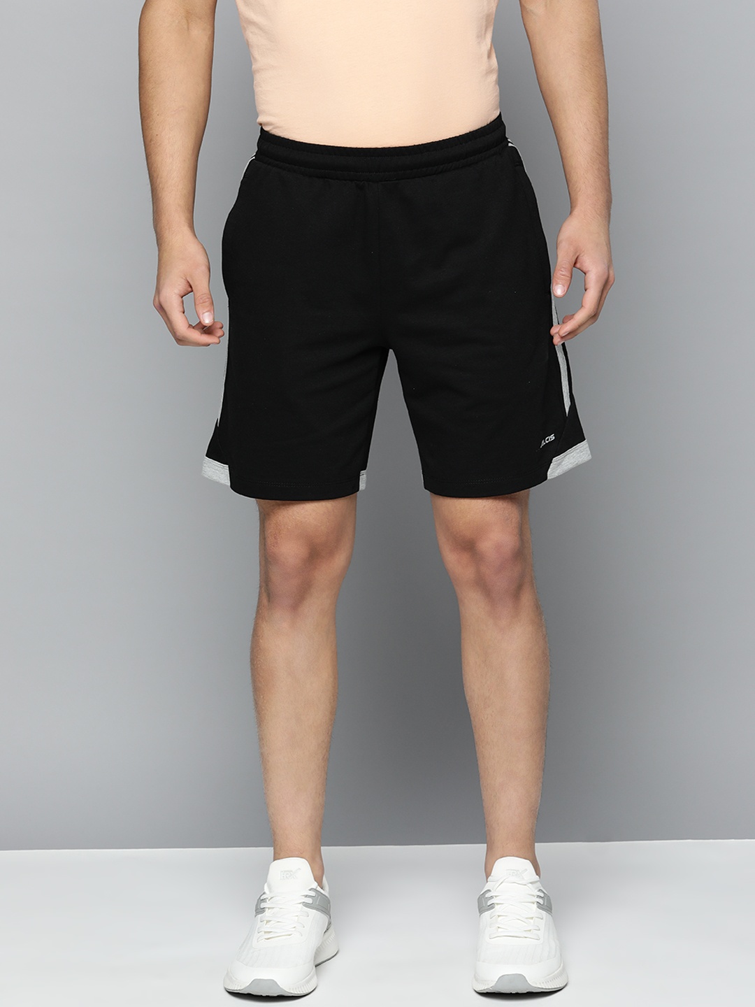 

Alcis Men Striped Regular Fit Sports Shorts, Black