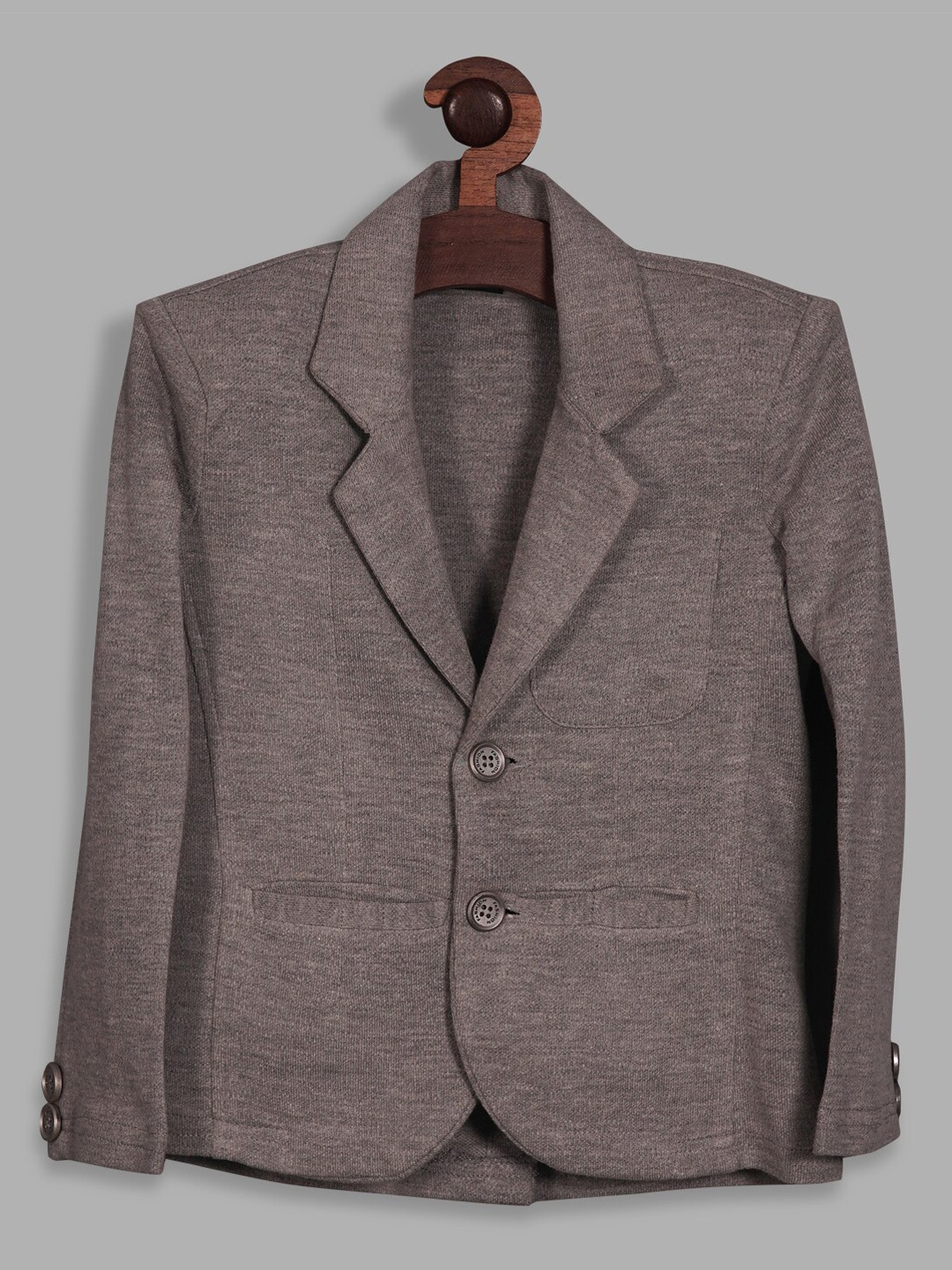 

RIKIDOOS Boys Comfort-Fit Single-Breasted Cotton Blazers, Grey