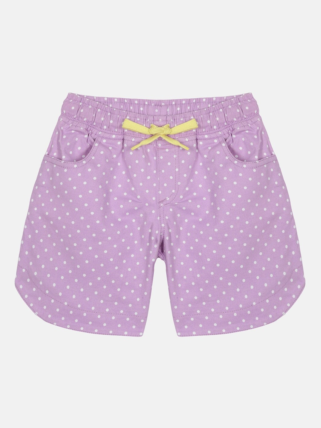 

KiddoPanti Girls Printed Cotton Shorts, Purple