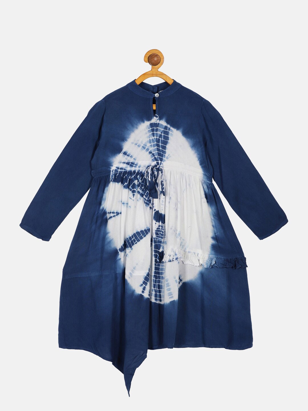 

KiddoPanti Girls Tie and Dye Dyed Dress, Blue