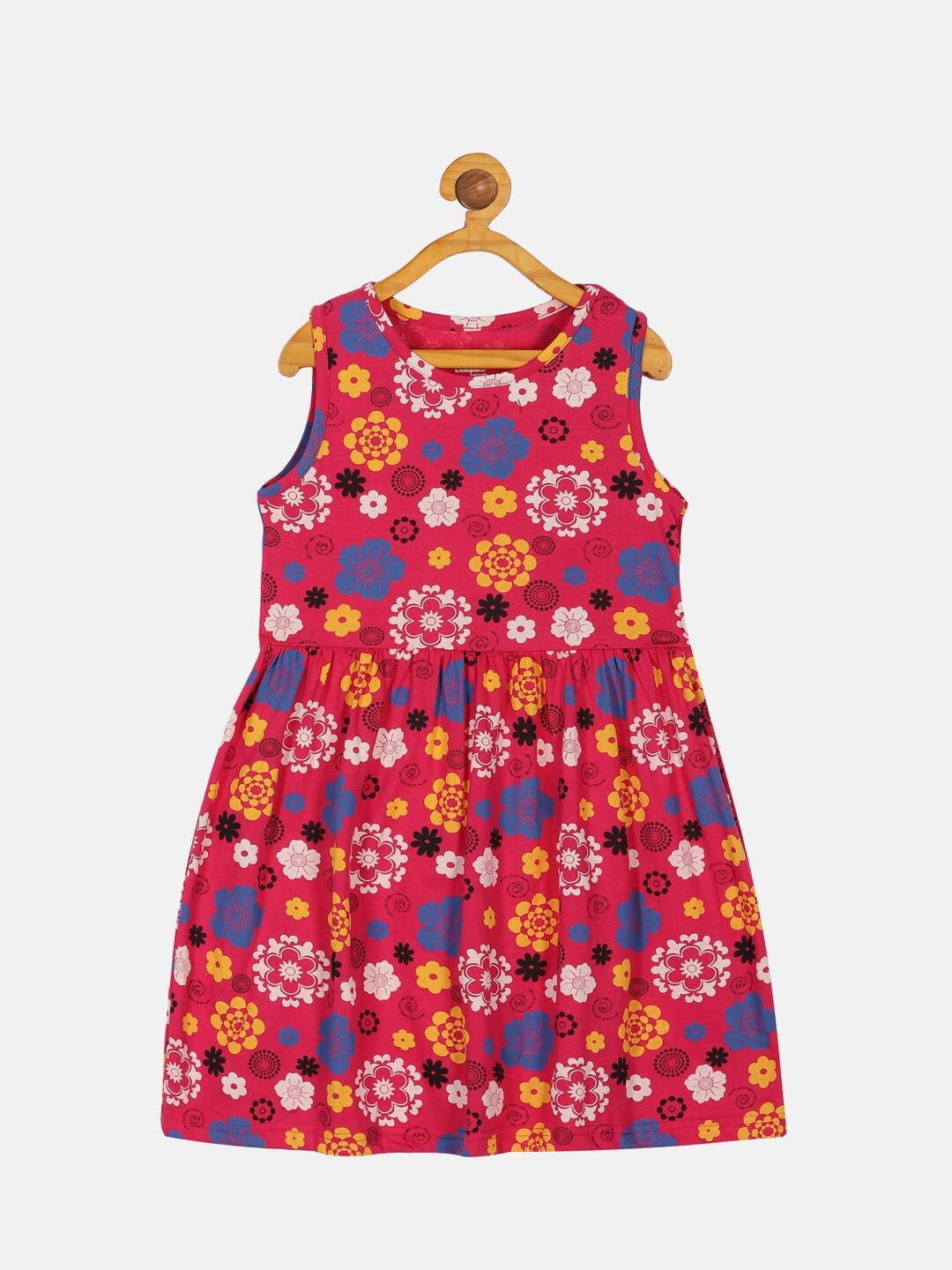 

KiddoPanti Kids Floral Printed Cotton Dress, Pink