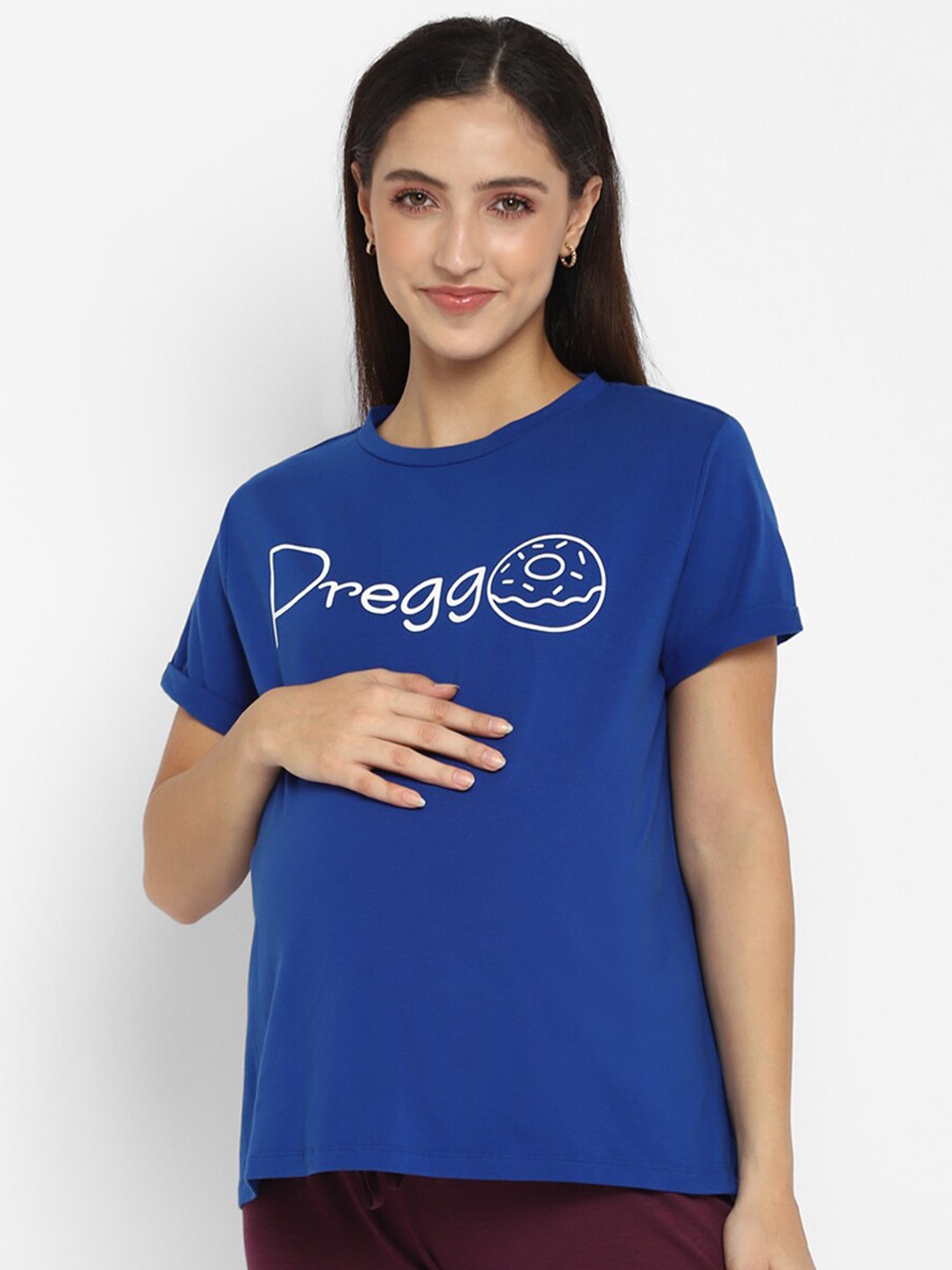 

Momsoon Maternity Women Typography Printed Maternity T-shirt, Blue