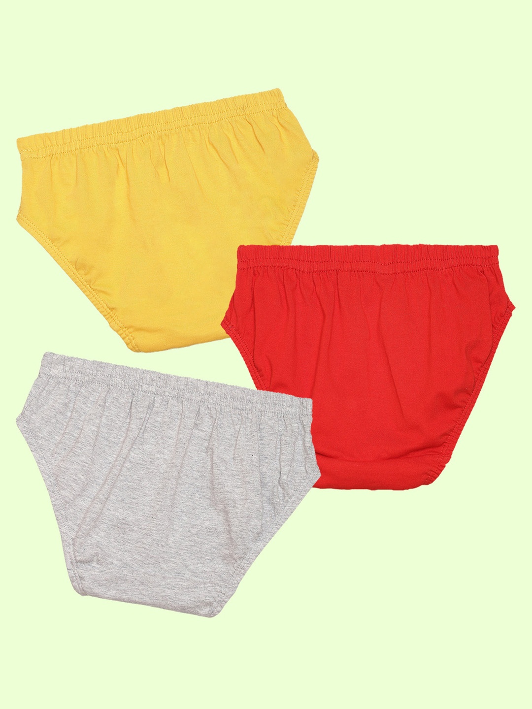 

NUSYL Boys Pack of 3 Pure Cotton Basic Briefs, Yellow