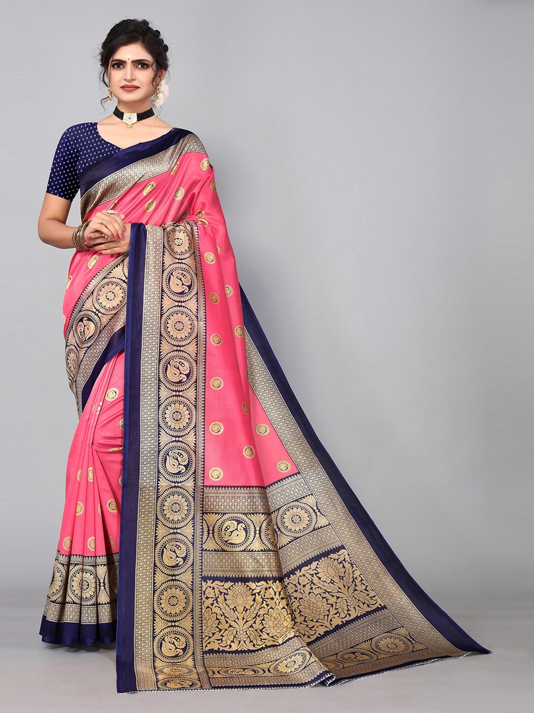 

KALINI Ethnic Motifs Printed Saree, Pink