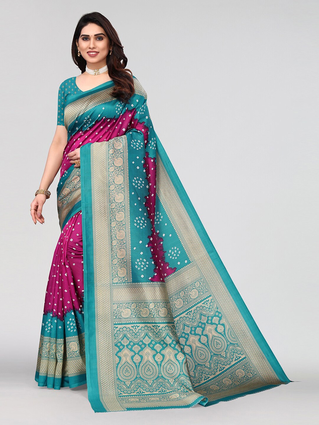 

KALINI Ethnic Motifs Saree, Magenta