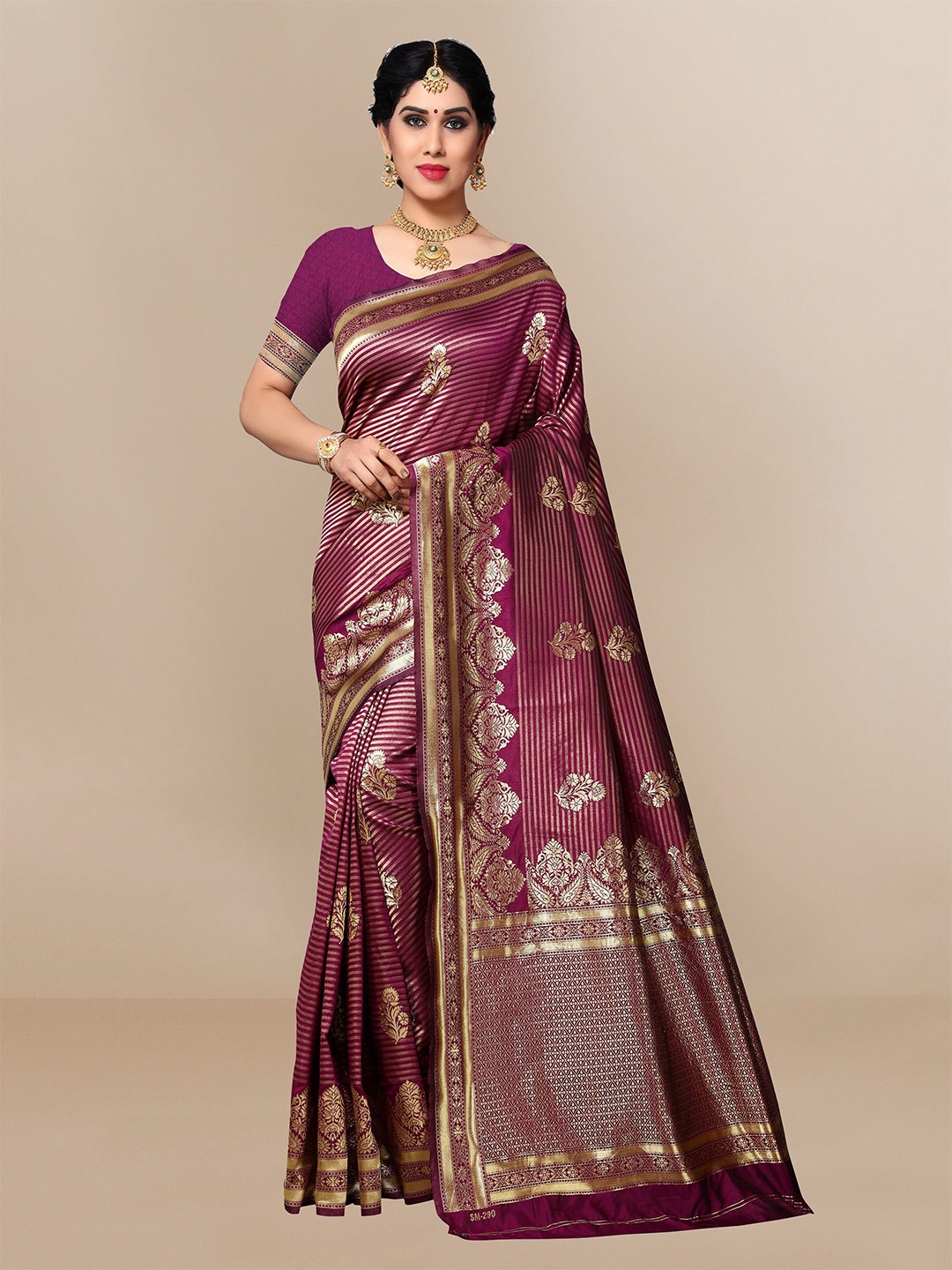 

Sidhidata Woven Design Zari Banarasi Saree, Magenta