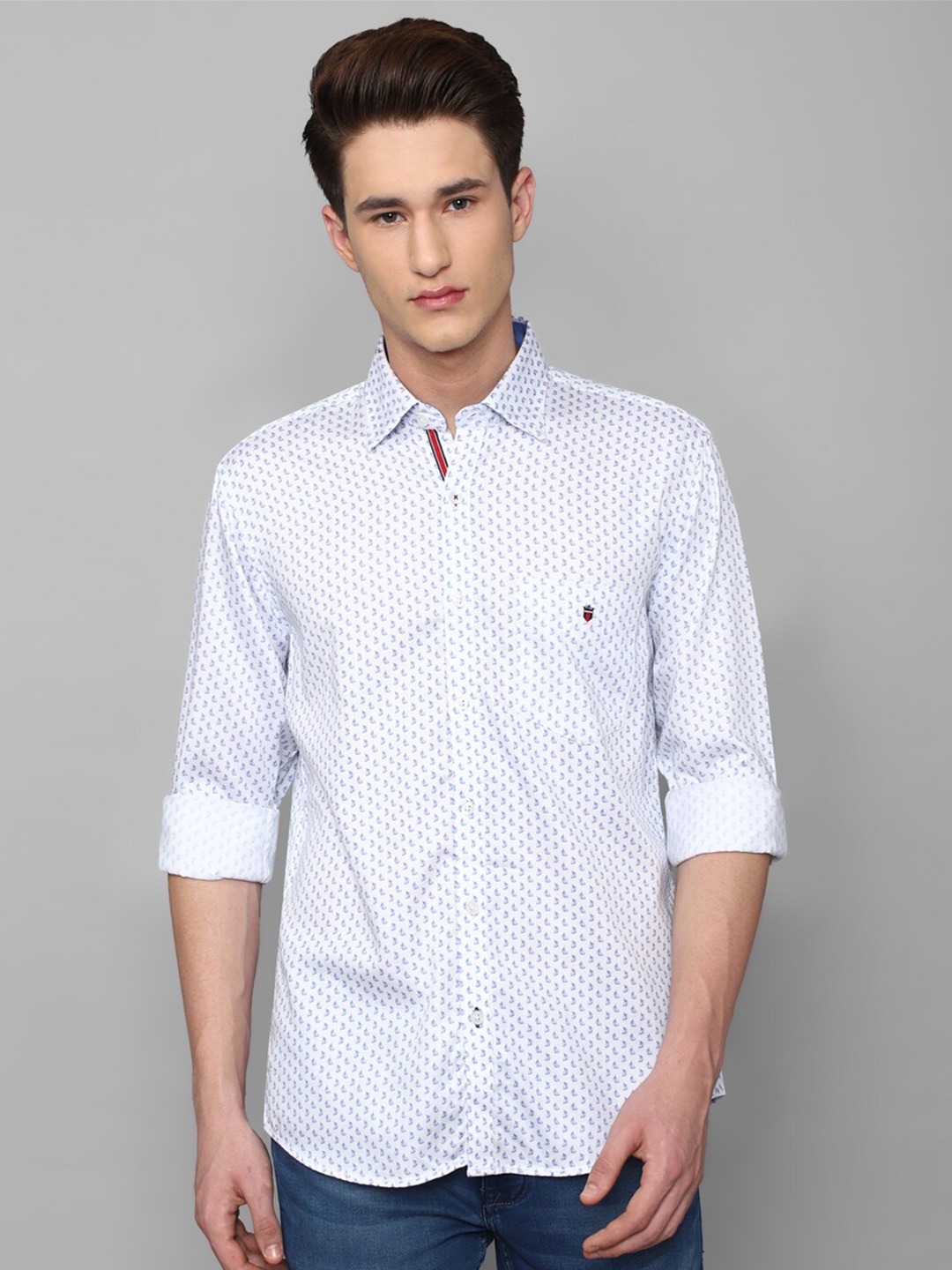 

Louis Philippe Sport Men Slim Fit Printed Pure Cotton Casual Shirt, White