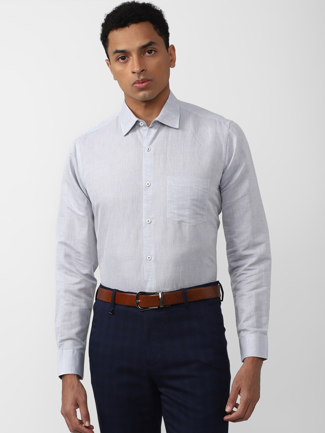 

Van Heusen Men Formal Linen Shirt, Grey