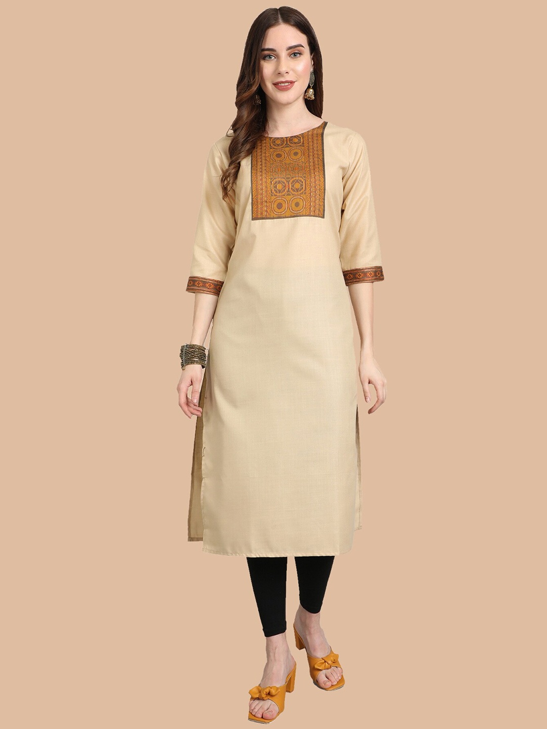 

KALINI Yoke Design Kurta, Yellow