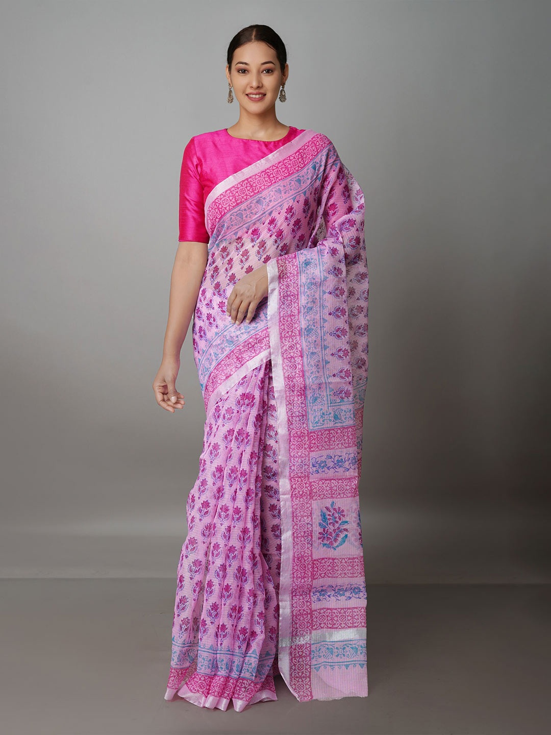 

Unnati Silks Pure Cotton Kota Saree, Pink