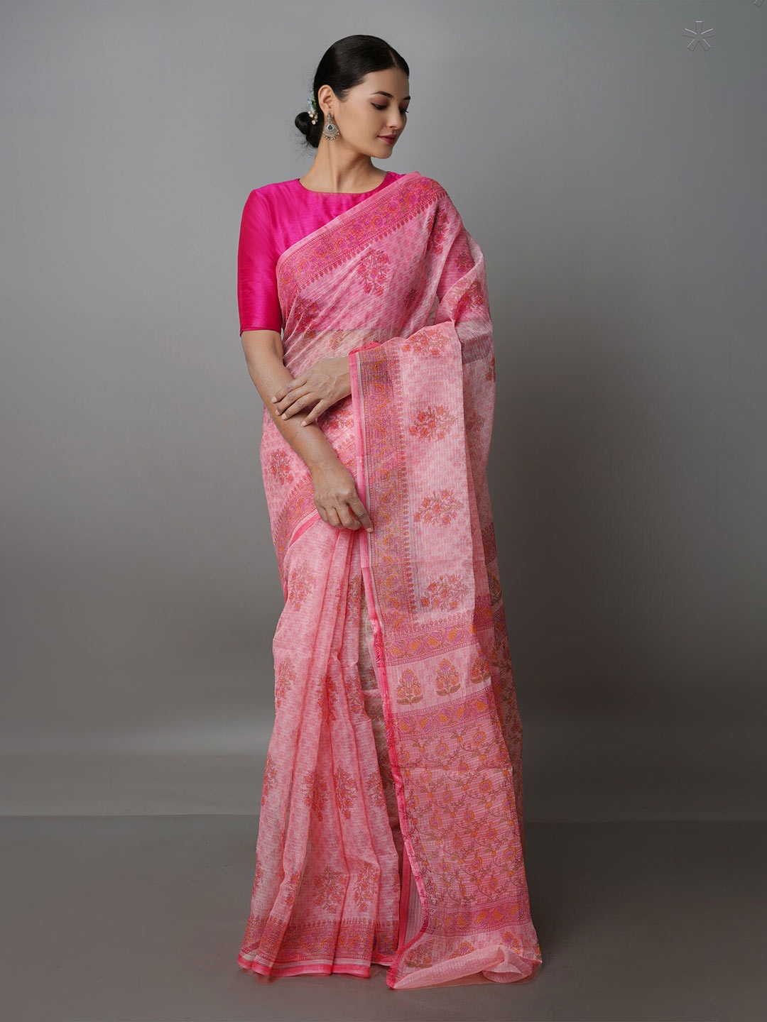 

Unnati Silks Floral Pure Cotton Kota Saree, Pink