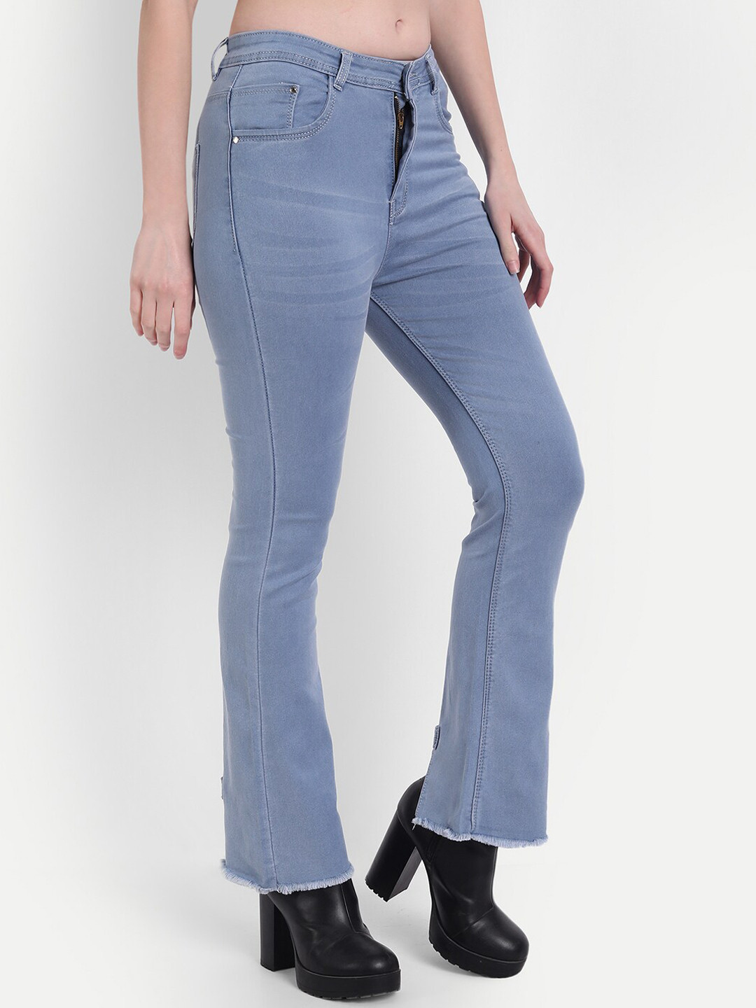 

BROADSTAR Women London Bootcut High-Rise Stretchable Cotton Jeans, Blue