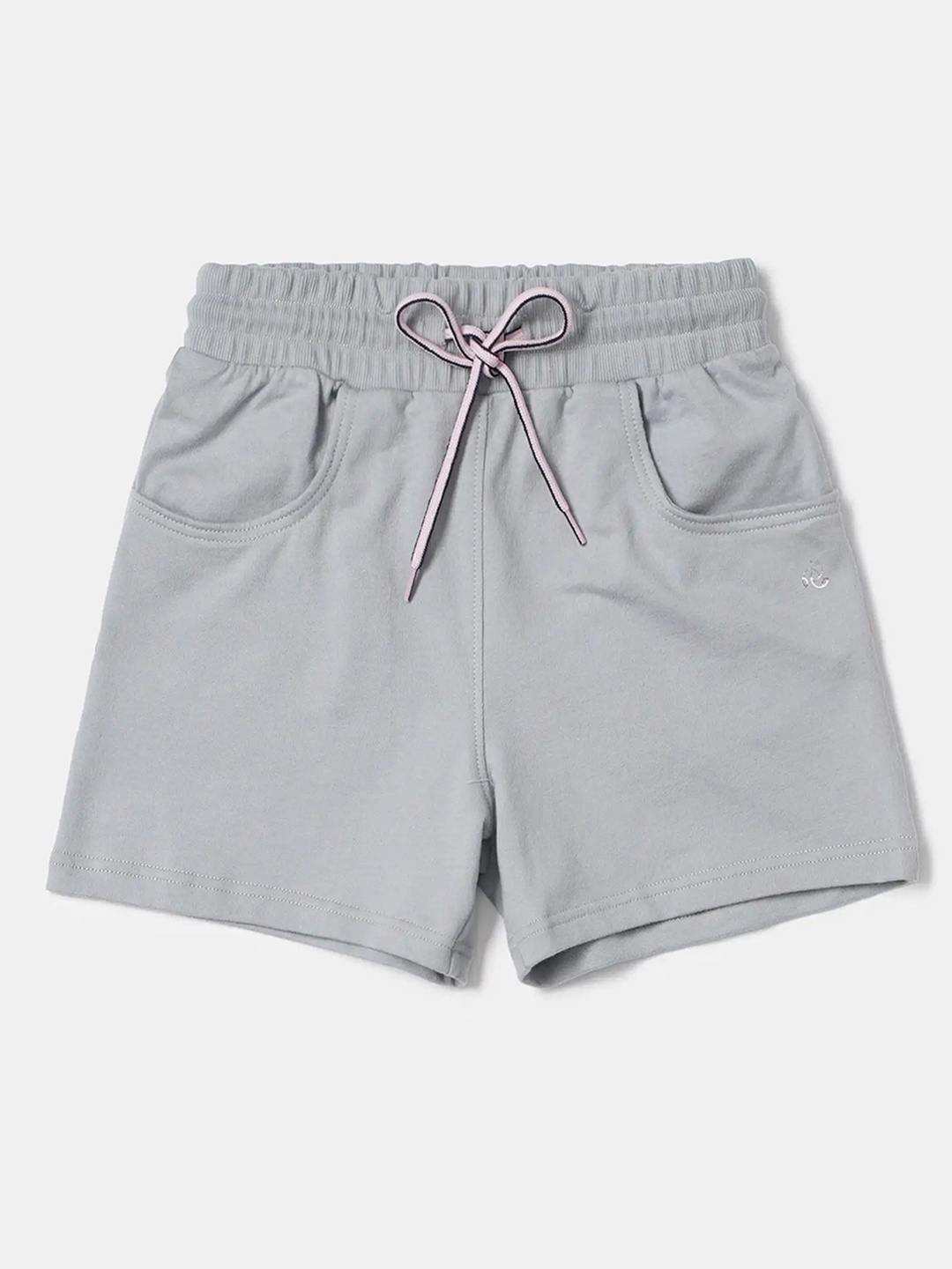 

Jockey Girl's Super Combed Cotton Solid Regular Fit Shorts With Drawstrings Closure-AG04, Grey