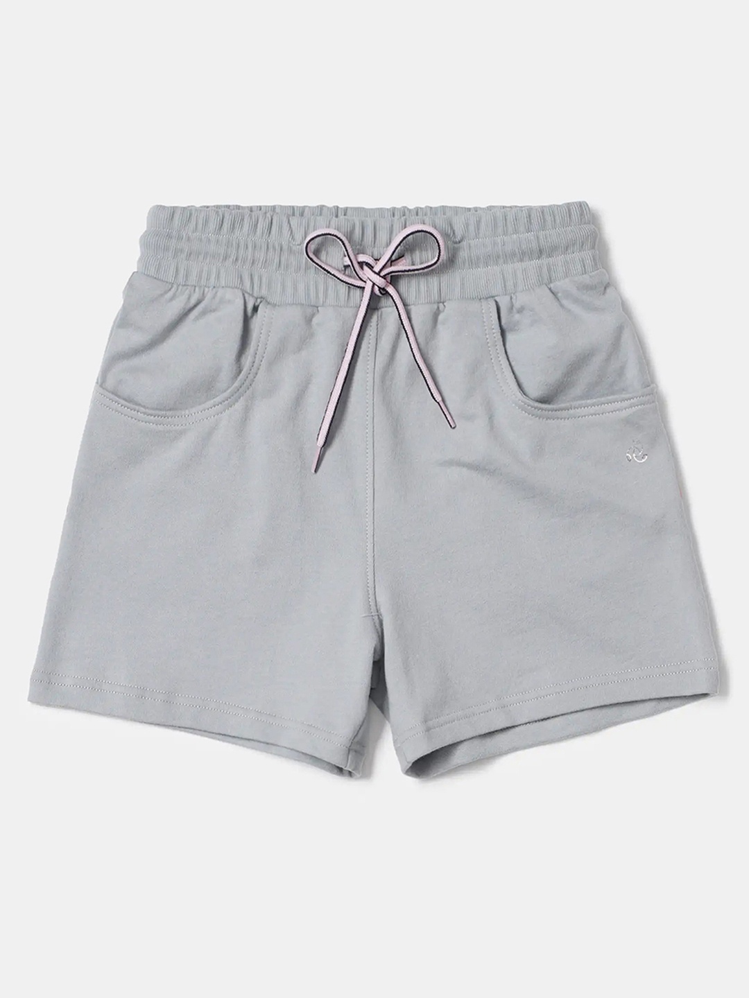 

Jockey Girl's Super Combed Cotton Solid Regular Fit Shorts With Drawstrings Closure-AG04, Grey