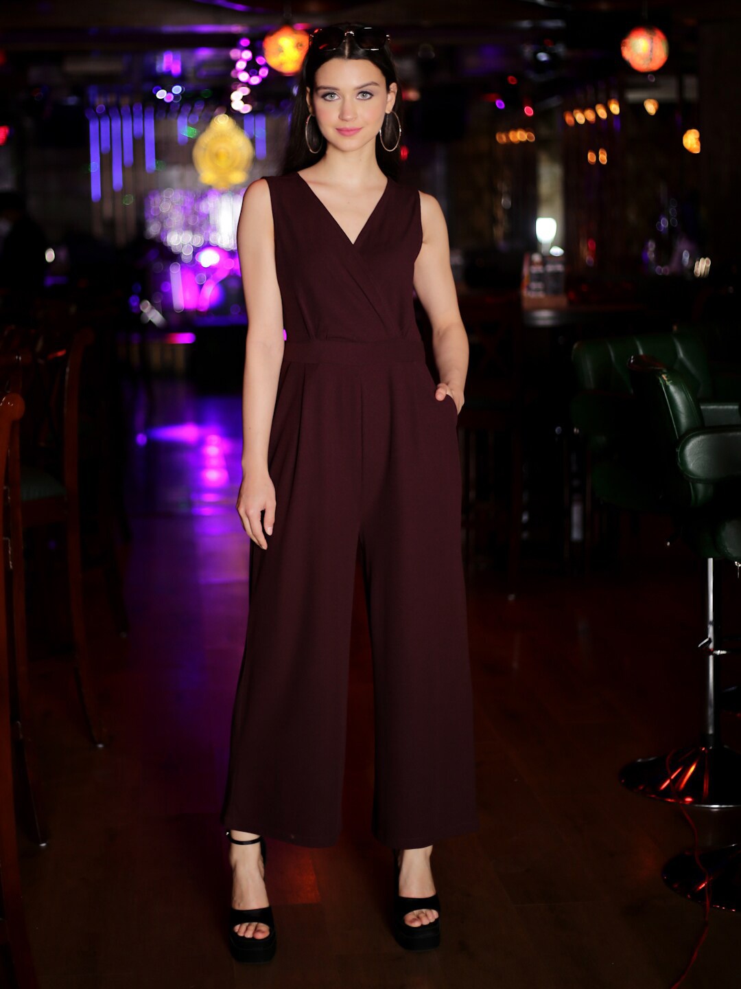 

Sera Burgundy Basic Jumpsuit