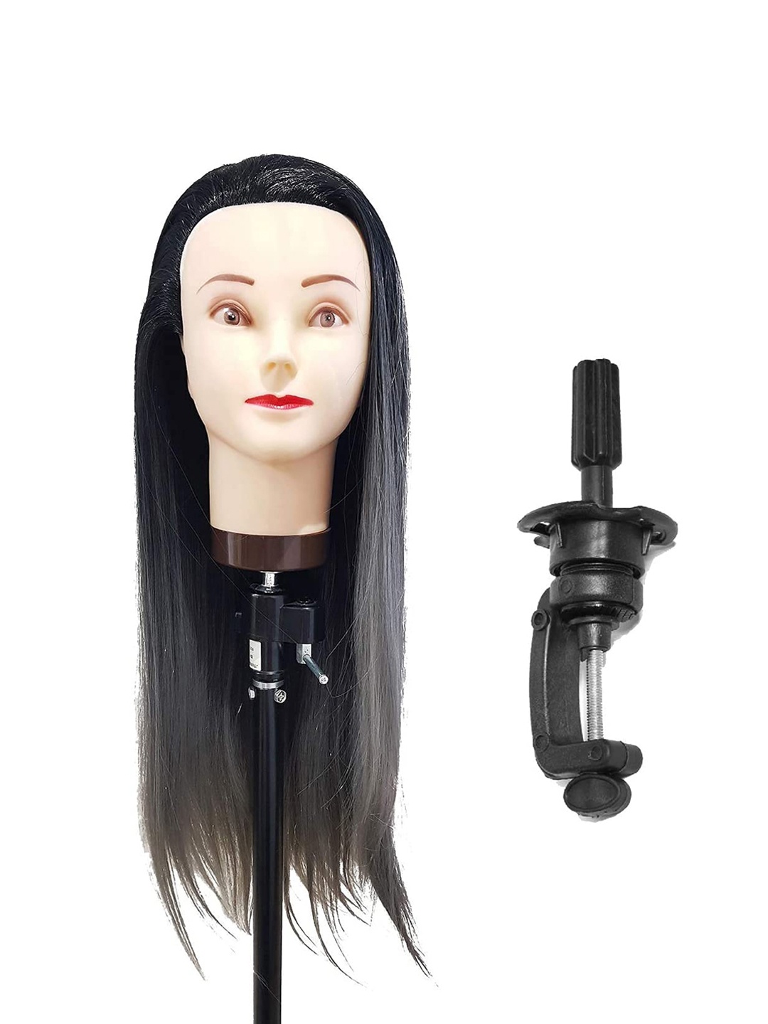 

CHRONEX Professional Hair Styling Mannequin Hair Dummy for Cutting & Braiding, Black