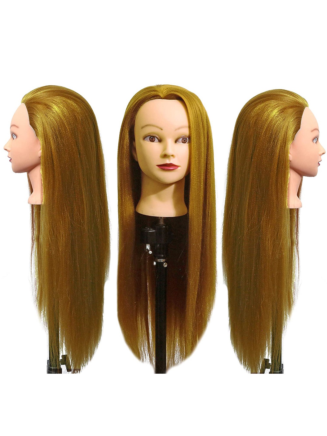 

CHRONEX Professional Hair Styling Mannequin Hair Dummy for Cutting & Braiding, Gold