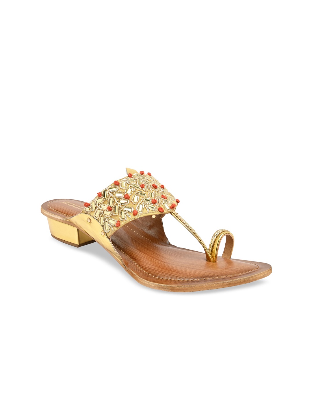 

Rocia Women Embellished Ethnic One Toe Flats, Gold