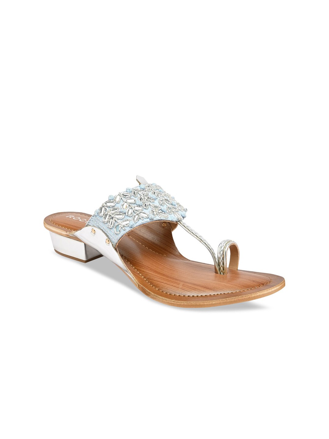 

Rocia Women Embellished Ethnic One Toe Flats, Silver