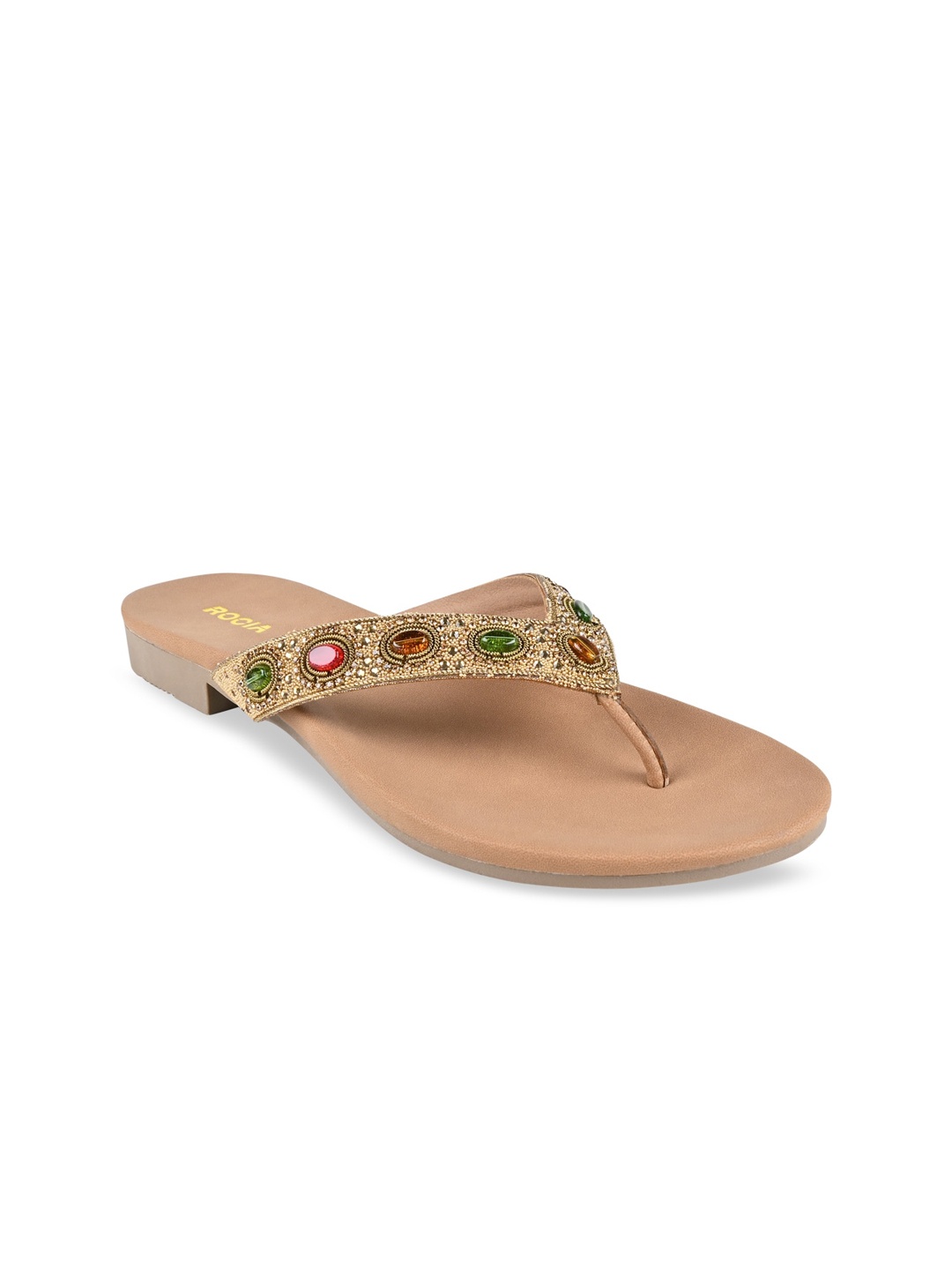 

Rocia Women Embellished Ethnic Open Toe Flats, Gold