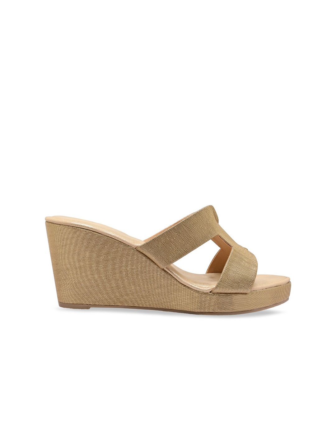 

Rocia Open Back Ethnic Wedge Heels, Gold