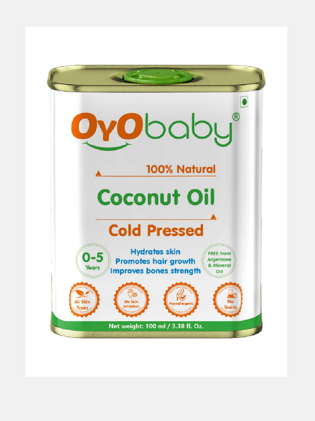 

OyO Baby Cold Pressed Coconut Oil - 100 ml, White