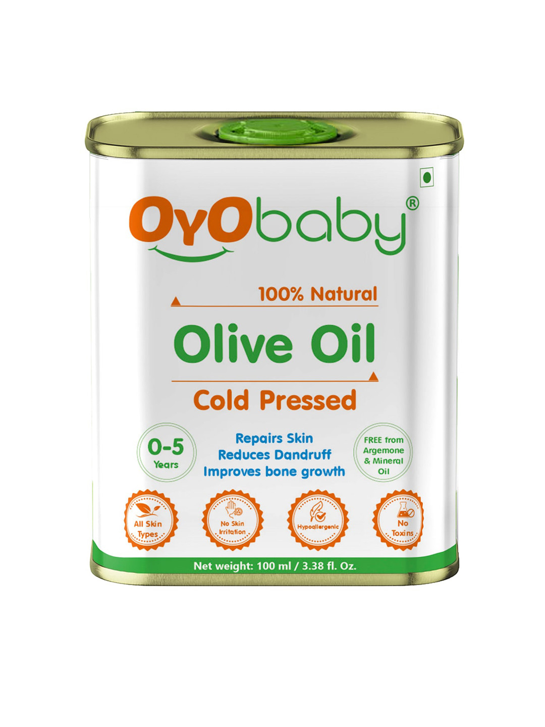 

OYO BABY Massage Extra Virgin Olive Oil - 100 ml, White