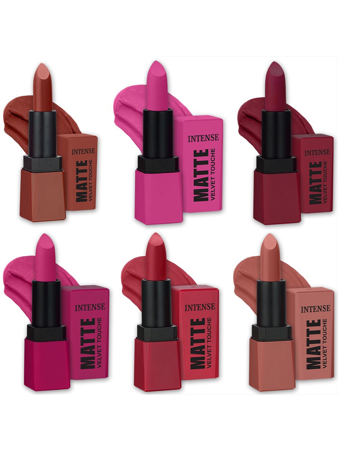 

PERPAA Set of 6 Sensational Creamy Matte Long Lasting Lipstick with Vitamin E - 3.5g each, Multi