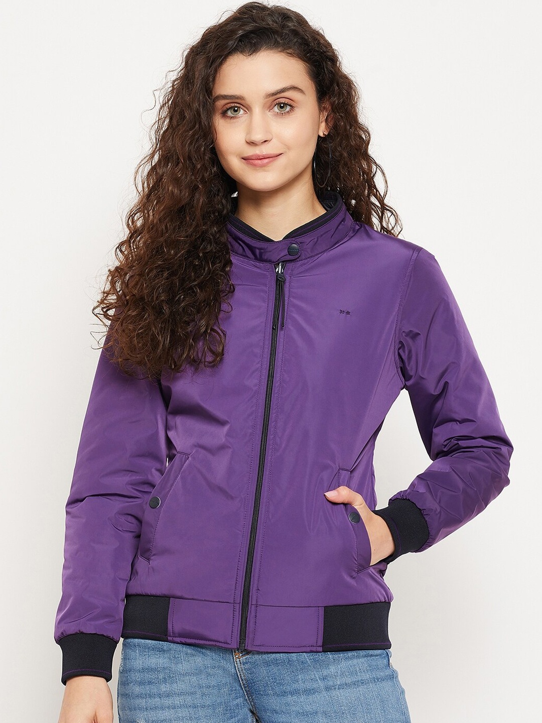 

Okane Women Reversible Bomber Jacket, Purple