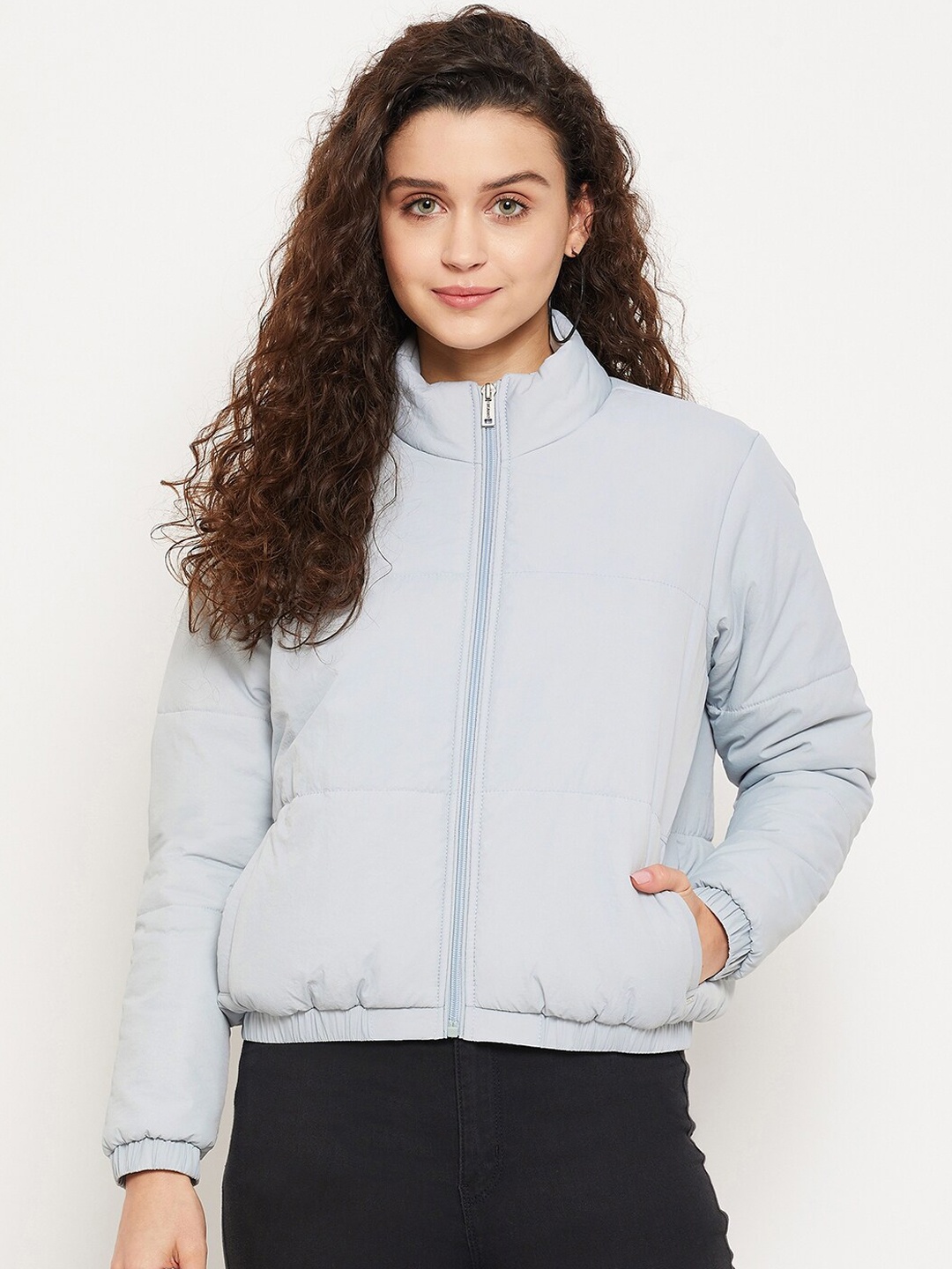 

Okane Women Mock Collar Lightweight Padded Jacket, Blue