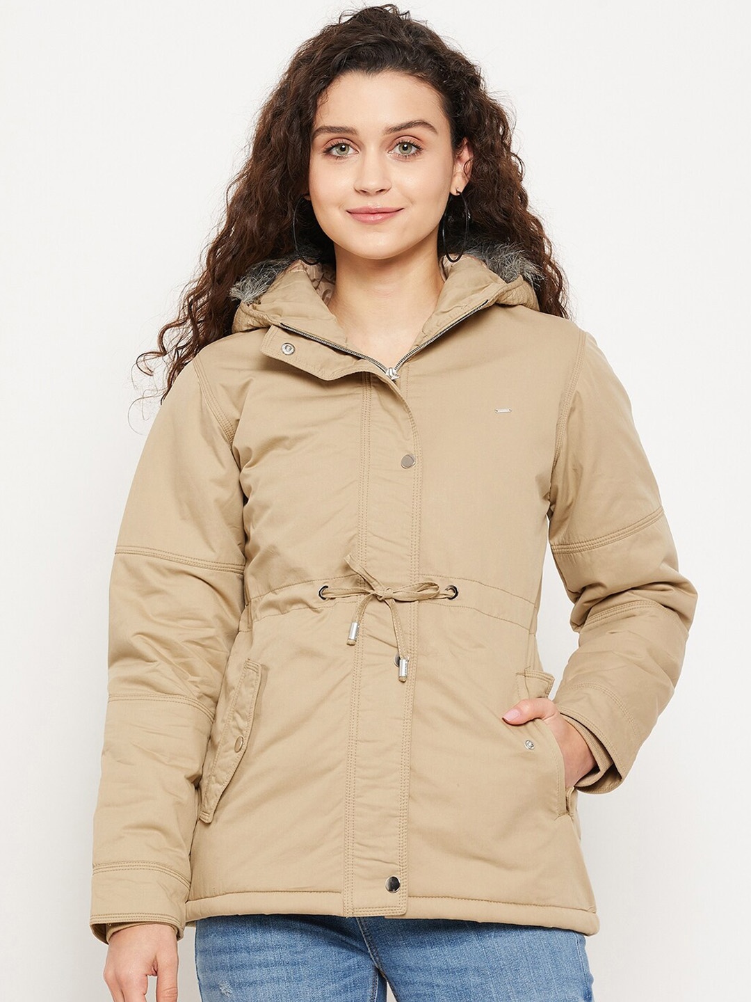 

Okane Women Cotton Lightweight Longline Parka Jacket, Cream