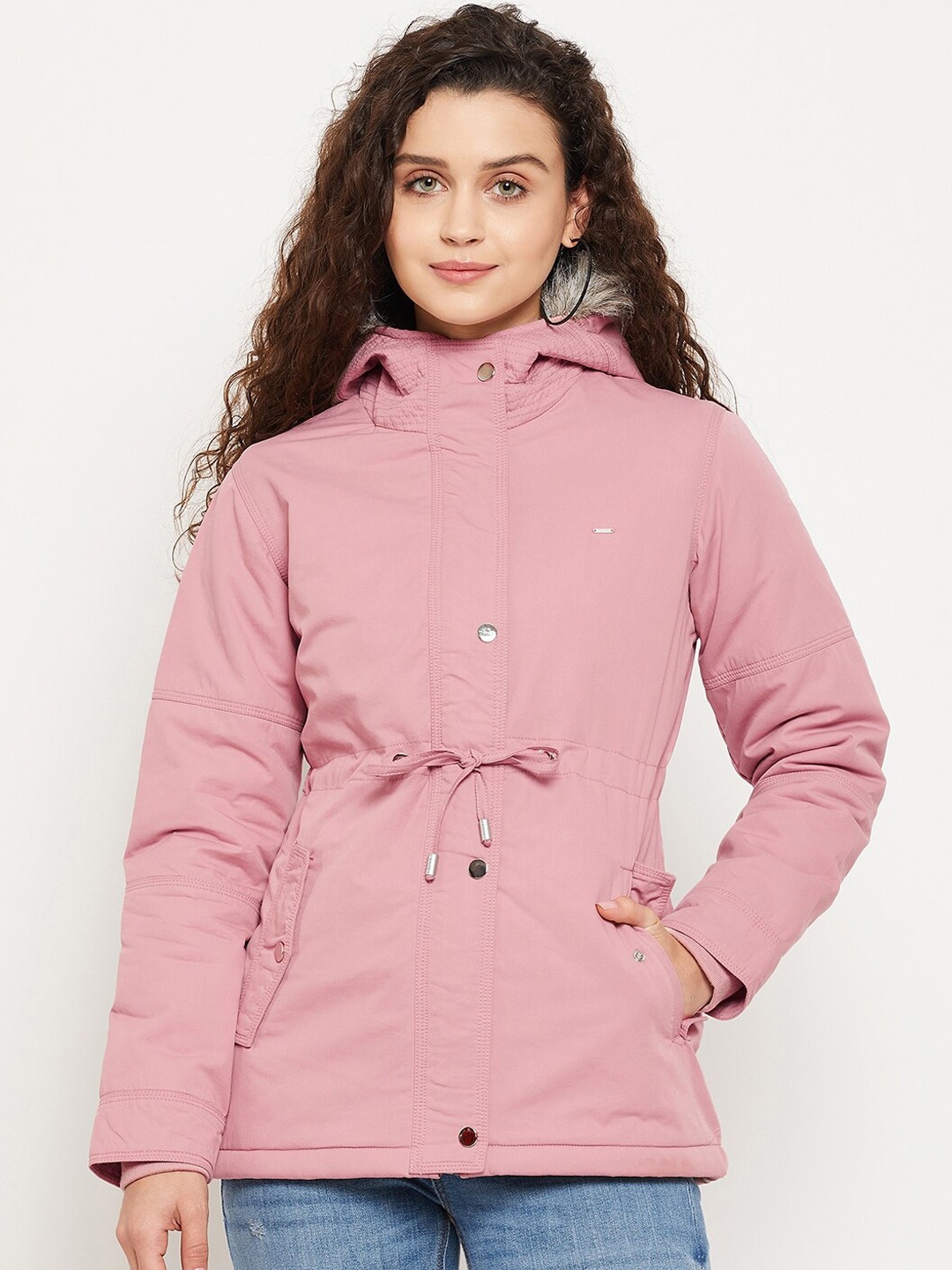 

Okane Women Lightweight Longline Padded Jacket, Pink