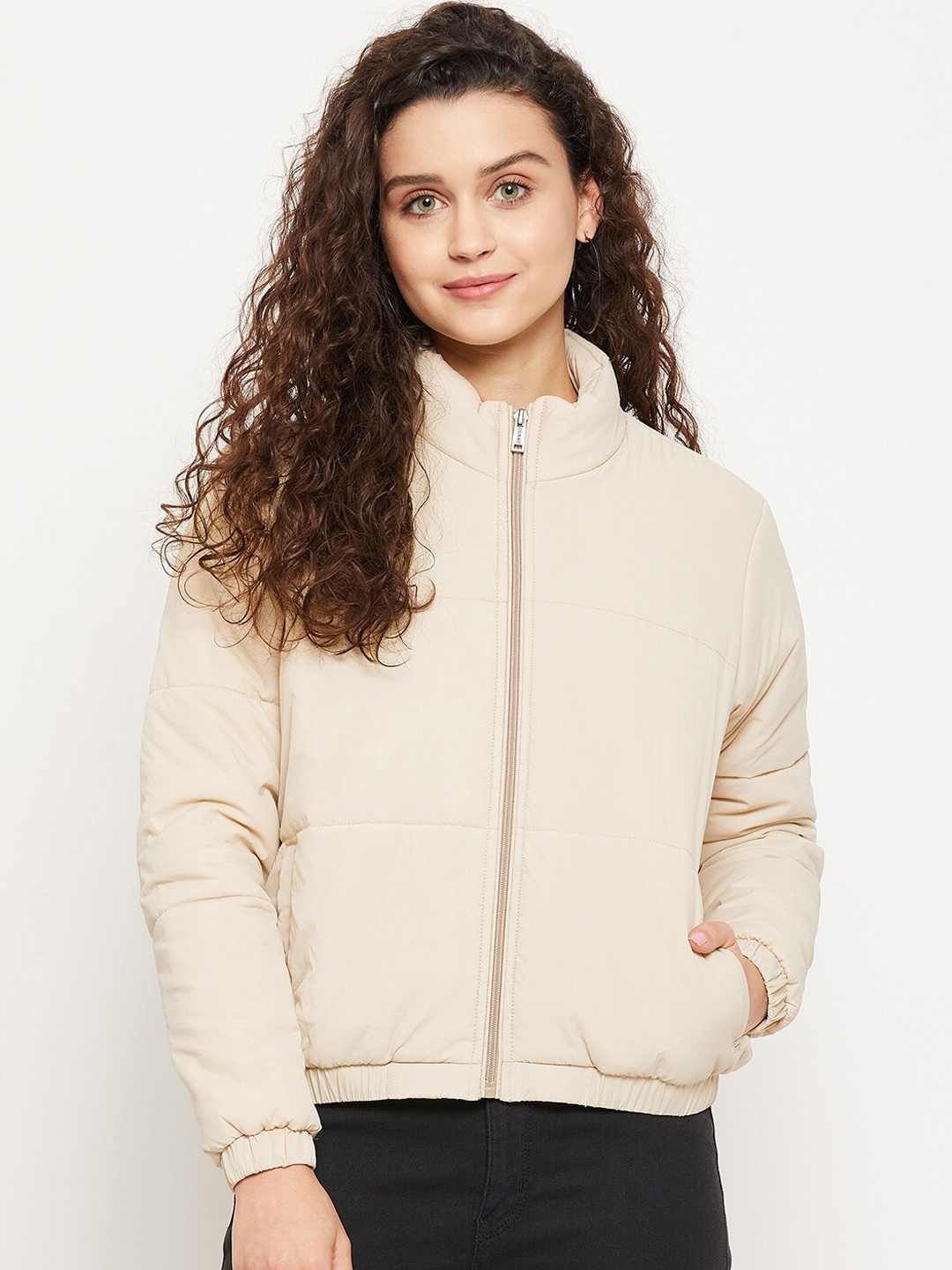 

Okane Women Cotton Lightweight Padded Jacket, Cream