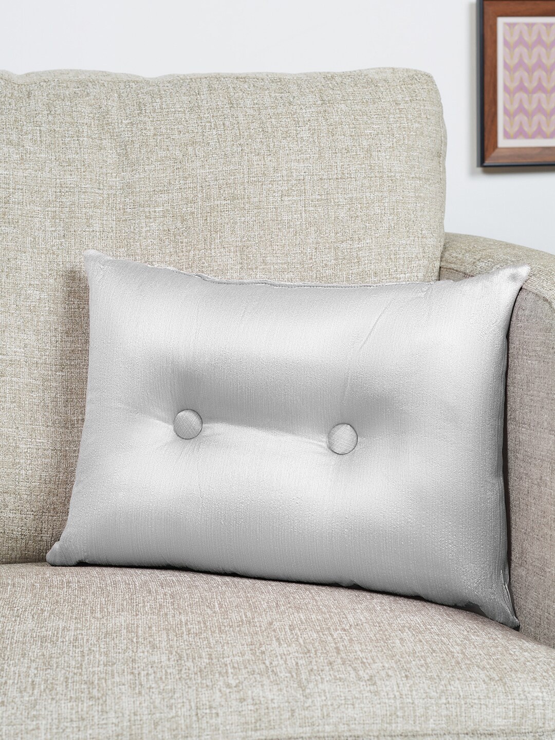 

HomeTown Silk Rectangle Cushion Covers, Grey