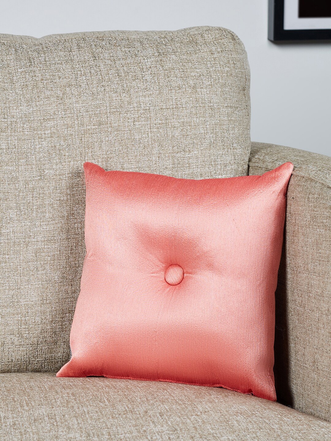 

HomeTown Pink Reversible Silk Square Cushion Cover