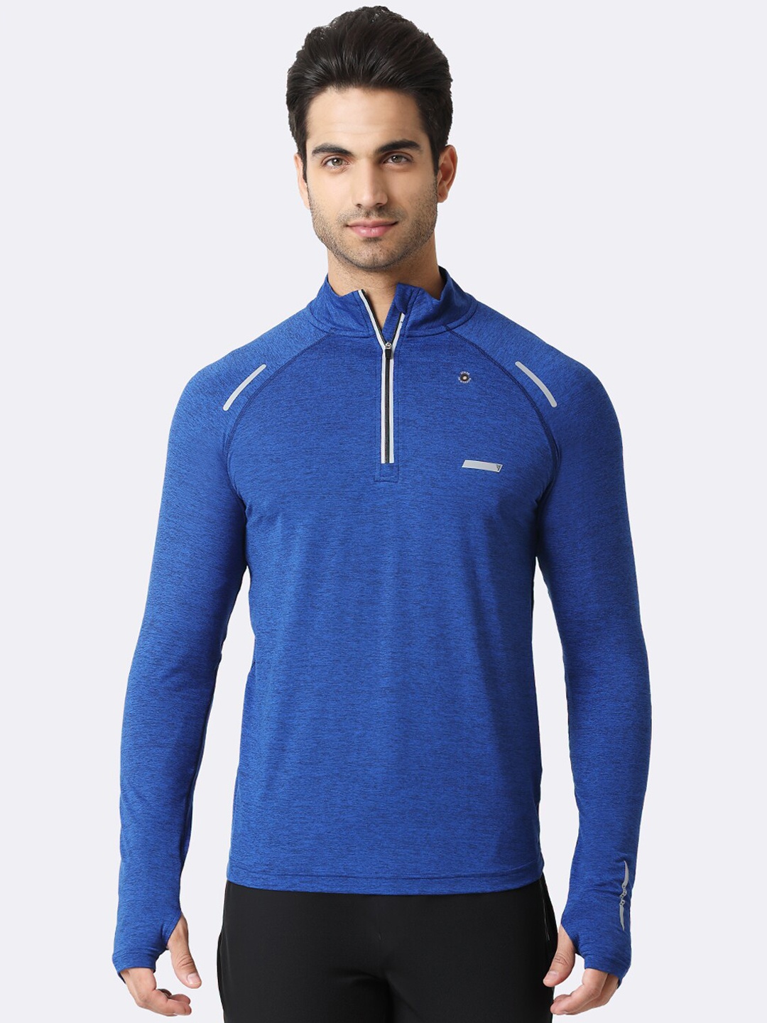 

Van Heusen Men Blue Solid Swift Dry Odour Shield Active Jacket