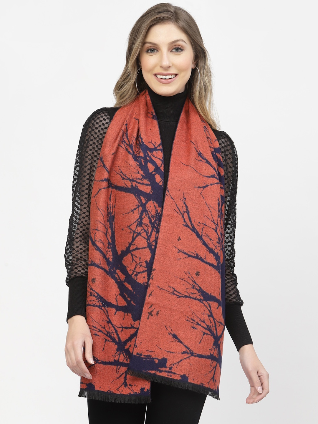 

Calvadoss Women Printed Long-Fit Mufflers, Rust